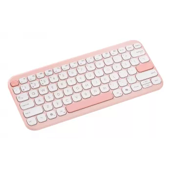 Ασύρματο πληκτρολόγιο ASUS Marshmallow KW100 75% Bluetooth — QWERTZ Γερμανικό, διακόπτες ψαλιδιού, Ροζ