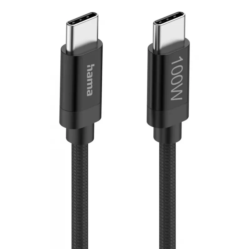 Hama Fabric Καλώδιο USB USB 2.0 1,5 m USB C Μαύρο