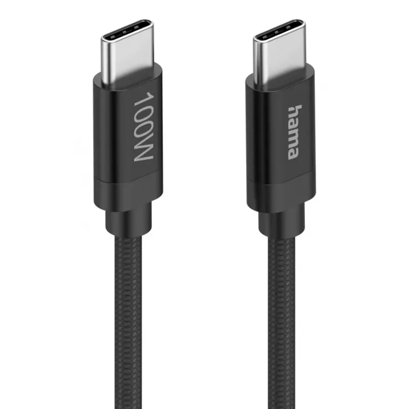 Hama Fabric Καλώδιο USB USB 2.0 1,5 m USB C Μαύρο