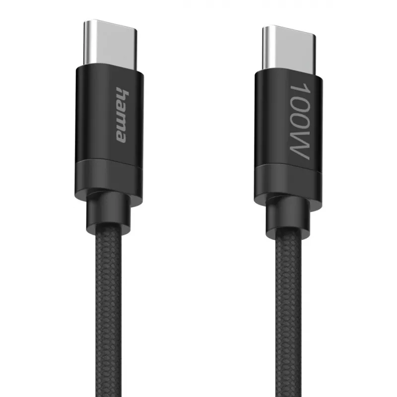 Hama Fabric Καλώδιο USB USB 2.0 1,5 m USB C Μαύρο