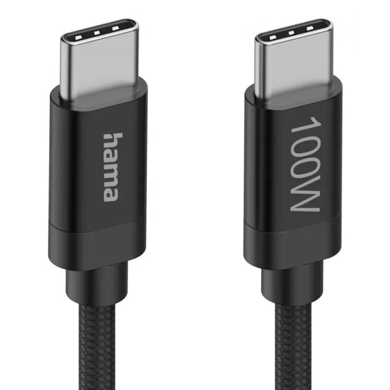 Hama Fabric Καλώδιο USB USB 2.0 1,5 m USB C Μαύρο