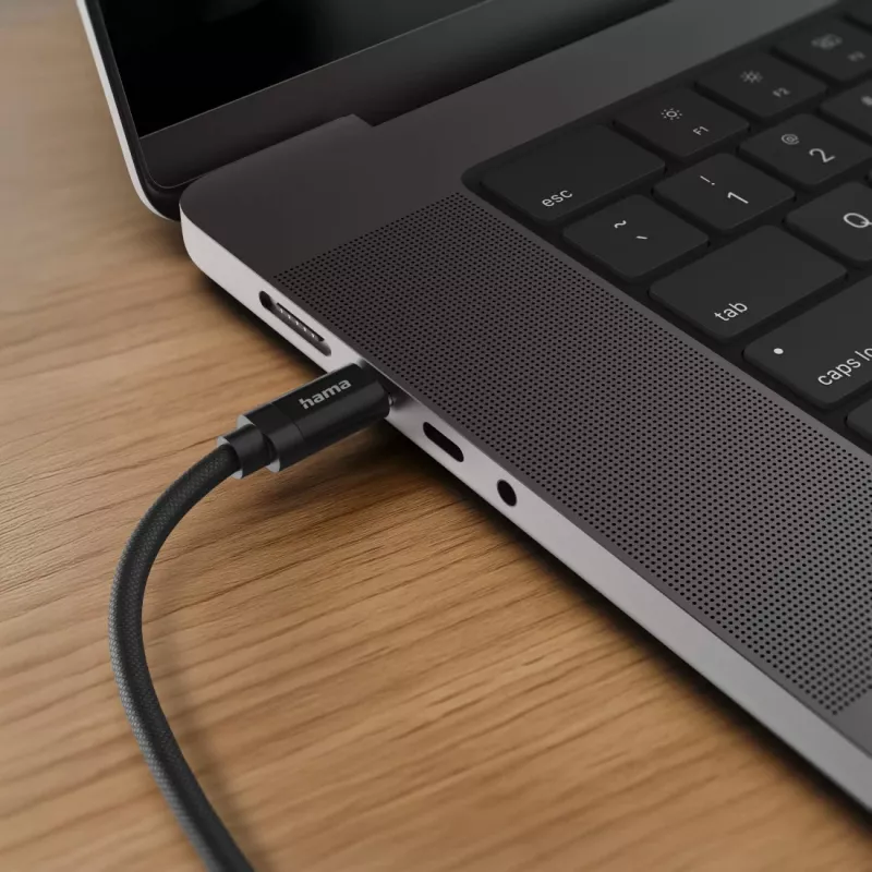 Hama Fabric Καλώδιο USB USB 2.0 1,5 m USB C Μαύρο