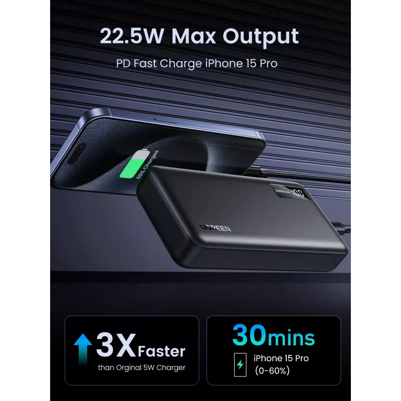 Ugreen 25683 Powerbank 20000 mAh μαύρο