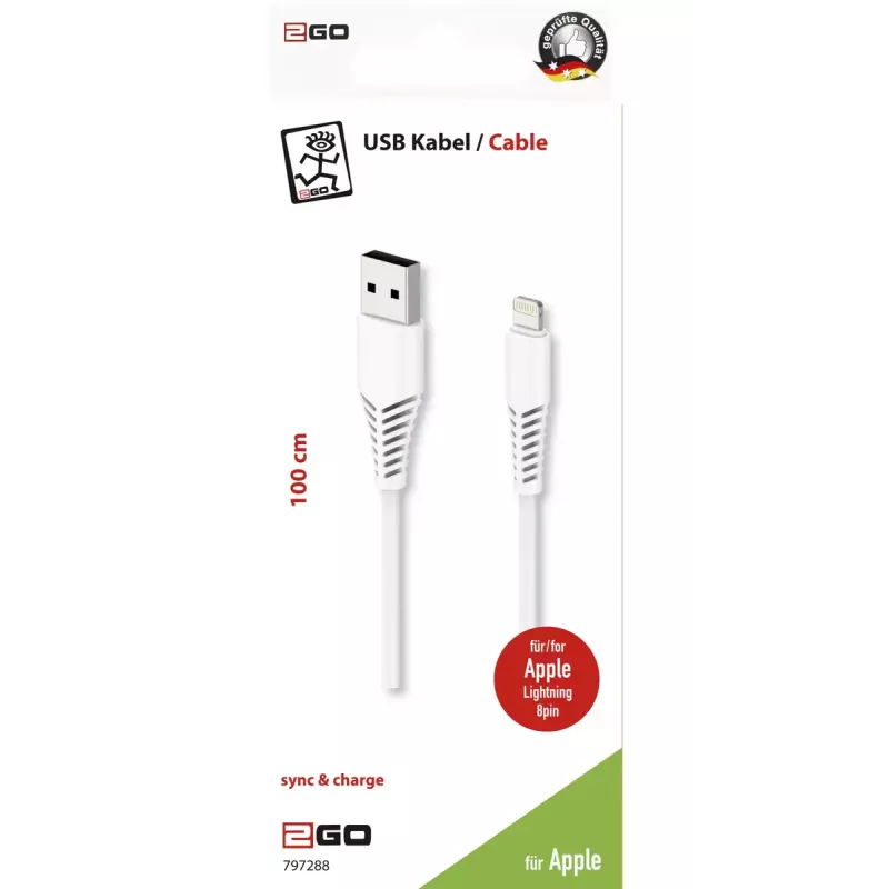 Καλώδιο Lightning 2GO 797288 1 m Λευκό USB B