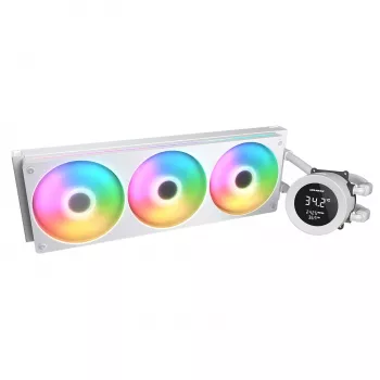 All-in-One υδρόψυξη CPU Cougar Poseidon Vistek 360, ARGB, ανεμιστήρες 120 mm, λευκό, υποστηρίζει LGA1700/AM5