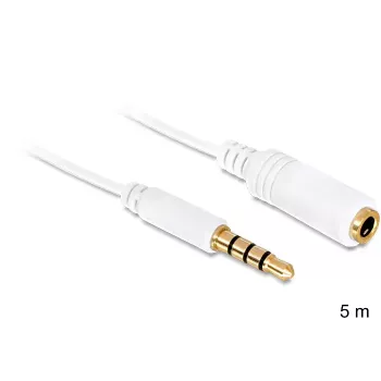 Καλώδιο ήχου DeLOCK 3.5mm 5m Λευκό