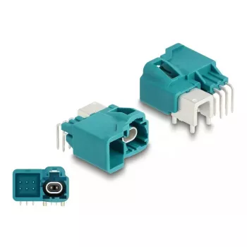 DeLOCK Μεμονωμένο βύσμα HDMTD Powerpin κυρτό για PCB 90° υποδοχή θηλυκή
