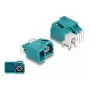 DeLOCK Μεμονωμένο βύσμα HDMTD Powerpin κυρτό για PCB 90° υποδοχή θηλυκή
