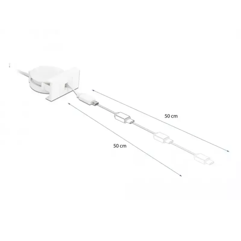 Καλώδιο DeLOCK Easy 45 μονάδα USB 2.0 ανασυρόμενο USB Type-A σε Micro-B