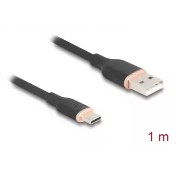 DeLOCK Καλώδιο USB USB 2.0 1 m USB A USB C μαύρο