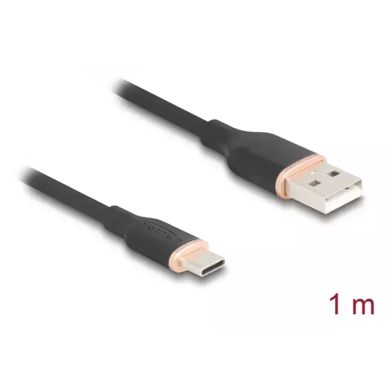 DeLOCK Καλώδιο USB USB 2.0 1 m USB A USB C μαύρο