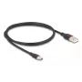 DeLOCK Καλώδιο USB USB 2.0 1 m USB A USB C μαύρο