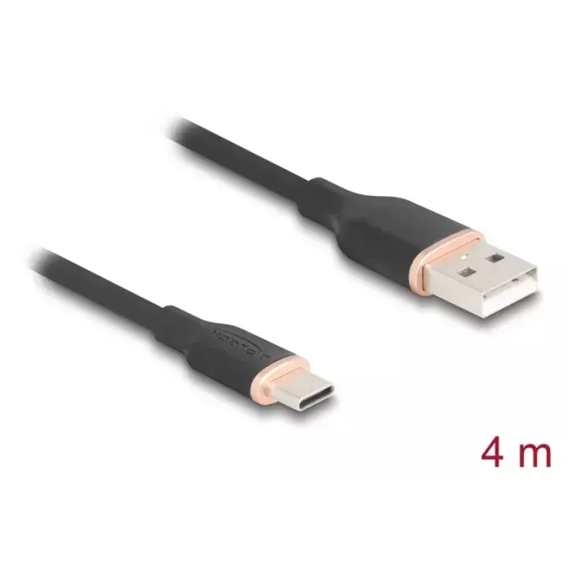 DeLOCK Καλώδιο USB USB 2.0 4 m USB A USB C μαύρο 81228