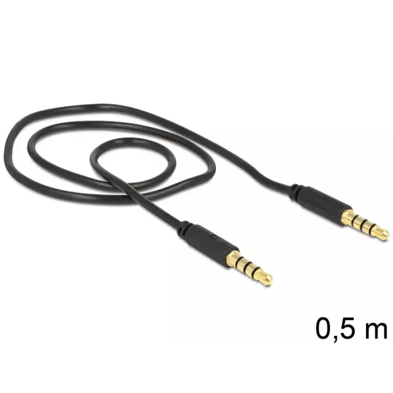 Καλώδιο ήχου DeLOCK 3,5 mm – 3,5 mm 0,5 m μαύρο