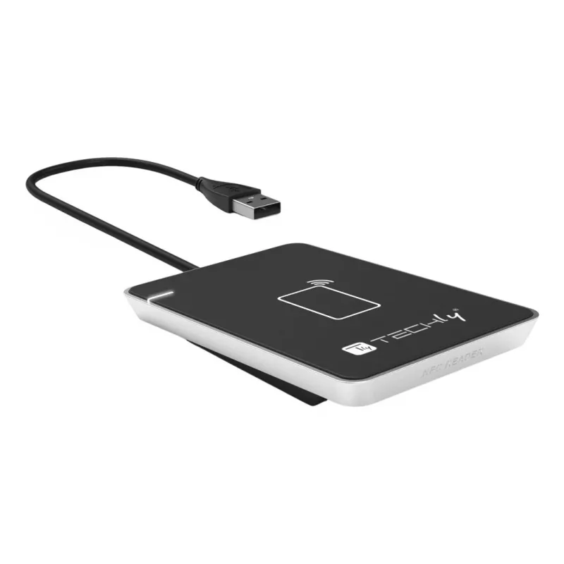 Techly I-CARD CAM-CIE αναγνώστης RFID USB μαύρο, ασημί