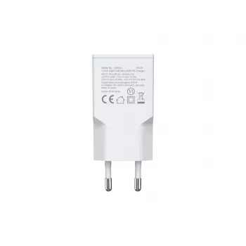 Φορτιστής τοίχου EQUIP 1-Port 20W GaN USB-C PD — είσοδος 100–240V, μέγιστη έξοδος 12V, λευκό