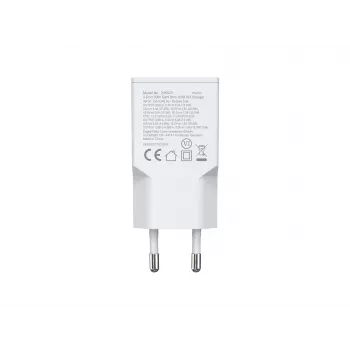 EQUIP φορτιστής GaN 2 θυρών 30W λεπτός USB PD — USB‑C x1, USB‑A x1, είσοδος 100–240V, έξοδος max 20V, λευκό