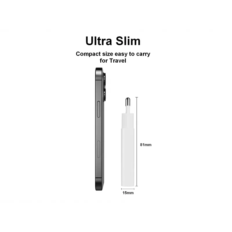 EQUIP φορτιστής GaN 2 θυρών 30W λεπτός USB-C PD — 2 θύρες USB-C, είσοδος 100–240 V, έξοδος max. 20 V, λευκό