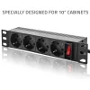 Πολύπριζο QOLTEC 54603 — 1U για τοποθέτηση σε rack, είσοδος 16A, 4× πρίζες Schuko