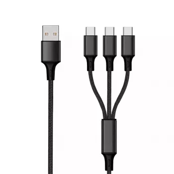Καλώδιο USB 2GO 797156 1,5 m USB B 3 x USB C Μαύρο