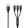 Καλώδιο USB 2GO 797156 1,5 m USB B 3 x USB C Μαύρο