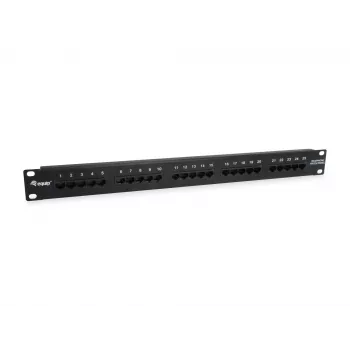 Equip 25-Port Cat.3 RJ45 ISDN Patch Panel, Μαύρο