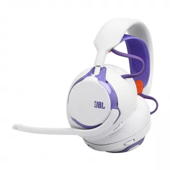 Ακουστικά JBL Quantum 650 — ασύρματα Bluetooth, USB-C, over-ear, βραχίονας κεφαλής, λευκά, 20–20000 Hz