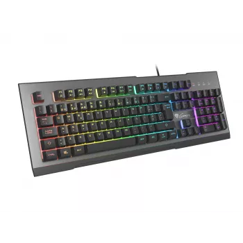 GENESIS Rhod 500 RGB Πληκτρολόγιο Gaming USB QWERTY Πορτογαλικό Μαύρο, Ασημί