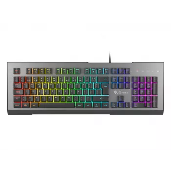 GENESIS Rhod 500 RGB Πληκτρολόγιο Gaming USB QWERTY Πορτογαλικό Μαύρο, Ασημί