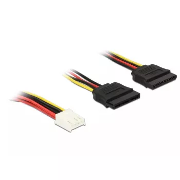 DeLOCK Καλώδιο 0,3m Floppy 4p/2x SATA 15p