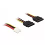 DeLOCK Καλώδιο 0,3m Floppy 4p/2x SATA 15p
