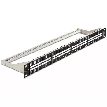 Delock 43280 Keystone Patchpanel, 19 inch, 48 Θύρες, 1U, Μαύρο