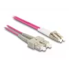 DeLOCK Καλώδιο οπτικών ινών LC Duplex σε SC Duplex OM4 2m