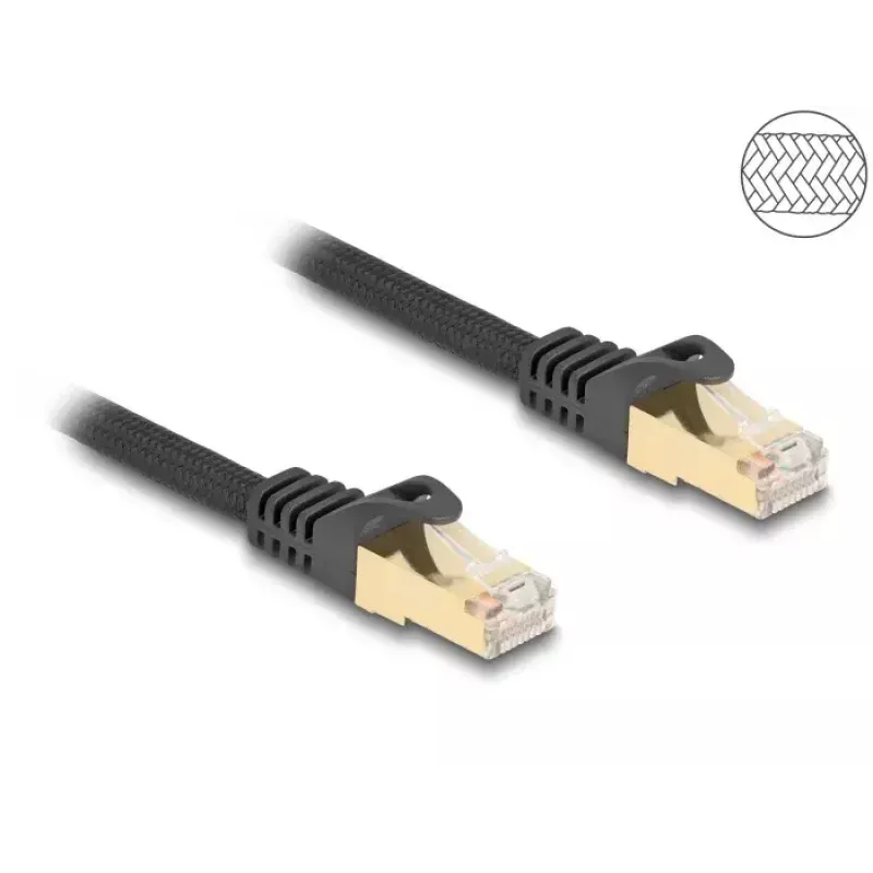 Καλώδιο δικτύου DeLOCK RJ45 Κατ.6A S/FTP 1m μαύρο