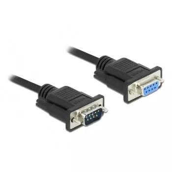 DeLOCK 86619 σειριακό καλώδιο επέκτασης, DB-9 βύσμα αρσενικό σε DB-9 υποδοχή θηλυκή, 4 m, μαύρο