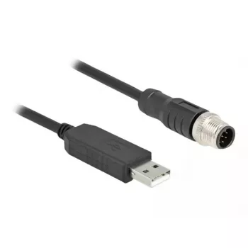 Καλώδιο αισθητήρα/ενεργοποιητή DeLOCK 1,8 m M12 USB 2.0 Type-A μαύρο