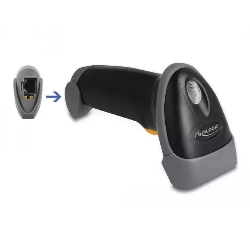 Σαρωτής barcode DeLOCK USB 1D Laser μαύρο φορητός ενσύρματος καλώδιο 2m