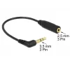 Καλώδιο ήχου DeLOCK 0,17 m 2,5 mm/3,5 mm μαύρο