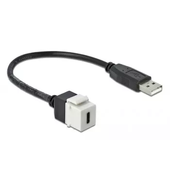 Μονάδα Keystone DeLOCK 86382 επίπεδη μαύρο λευκό USB C