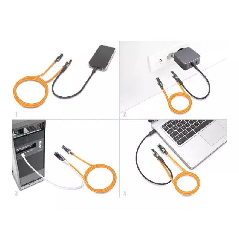 Καλώδιο δικτύου DeLOCK RJ45 Self Tracing Cat.6A 10m πορτοκαλί