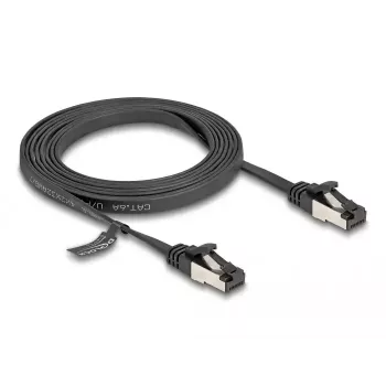 Καλώδιο δικτύου DeLOCK RJ45 επίπεδο patch καλώδιο βύσμα αρσενικό σε βύσμα αρσενικό Cat.8.1 2 m μαύρο