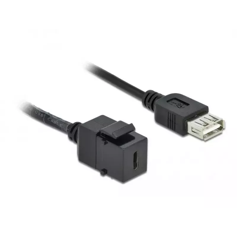 Μονάδα Keystone DeLOCK 86384 επίπεδη μαύρο USB C