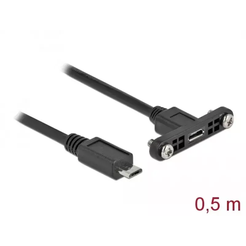 Καλώδιο DeLOCK USB 2.0 Micro-B υποδοχή τοποθέτησης σε πάνελ σε USB 2.0 Micro-B βύσμα 0,5 m