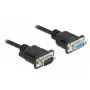 Καλώδιο null modem RS-232 DeLOCK, D-Sub 9 αρσενικό σε θηλυκό, λεπτό περίβλημα βύσματος, 1 m, μαύρο