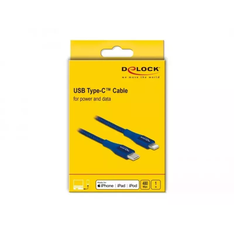 Καλώδιο δεδομένων και φόρτισης USB Type-C σε Lightning DeLOCK 85416