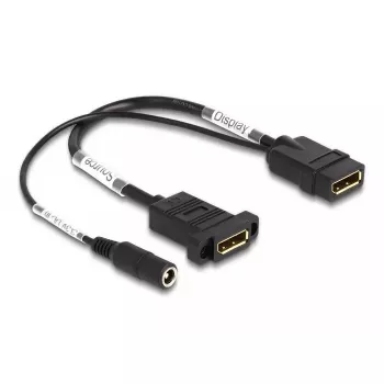 Καλώδιο DisplayPort DeLOCK 4K 60 Hz τροφοδοσία DC 0,30 m τοποθέτηση σε πάνελ