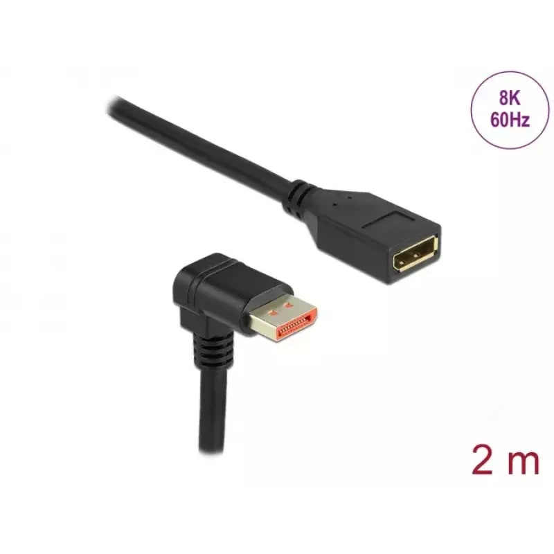 Καλώδιο επέκτασης DisplayPort DeLOCK 87091 2 m 90° γωνιακό προς τα κάτω