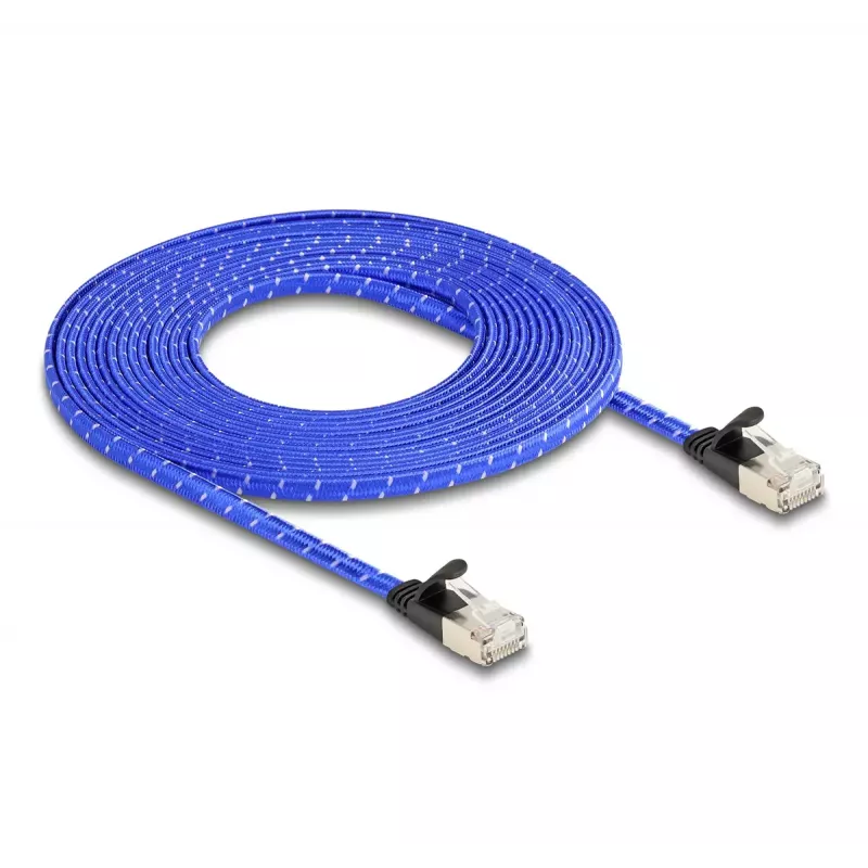 Καλώδιο δικτύου DeLOCK RJ45 επίπεδο Cat.6A 5m μπλε