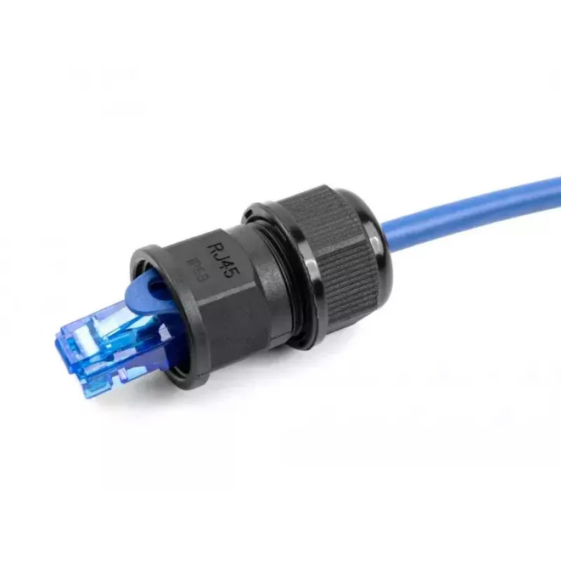 DeLOCK Υποδοχή διέλευσης RJ45 IP67 αδιάβροχη μαύρη