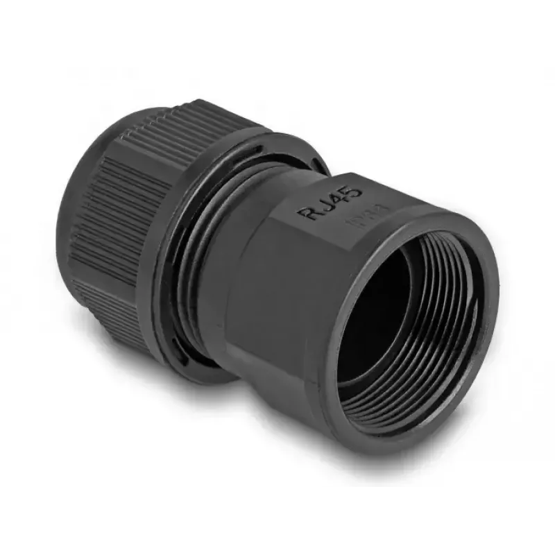 DeLOCK Υποδοχή διέλευσης RJ45 IP67 αδιάβροχη μαύρη